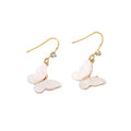 Gold Tone White Shell Butterfly Pendant Necklace and Hook Earrings view 5