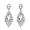 Gold Tone Silver Tone Champagne Ornate Teardrop Tassel Crystal Four Designs Metal Dangle view 6