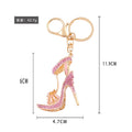 Rhinestone High Heel Keychain Flower Gold Clasp Three Colors view 4