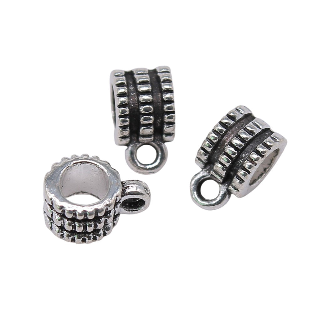 10x6x6mm 0.7g Multicolor Zinc Alloy Bail Beads with Large Hole for DIY Bracelet Jewelry
