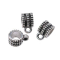 Ridged Large Hole Metal Bail Beads in Two Vintage Finishes view 3
