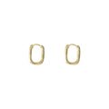 Polished Oval Huggie Hoop Earrings Gold and Silver view 5