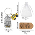 School Bus Driver Dog Tag Keychain Stainless Steel Charm view 2