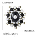 Black and White Pearl Oval Medallion Brooch Lapel Pin view 6