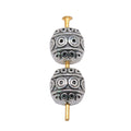 Patterned Barrel Small-Hole Antique Silver Metal Bead view 3