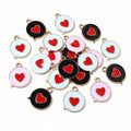 Small Enamel Heart Charms in Four Color Combinations view 1