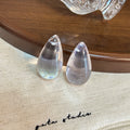Oversized Clear Teardrop Transparent Statement Stud Earrings view 2