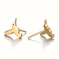 Mini Hummingbird Stud Earrings Flat Silhouette Metal Pair view 2