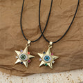 Gold Tone Crystal Star Realistic Eyeball Cord Necklaces view 1
