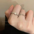 Silver Tone Slim Adjustable Rings In Twist Pave And Floral Styles view 4