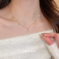 Delicate Necklace and Drop Earring Jewelry Set in Two Tones view 4