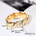 Marquise Chain-Link Pave Wide Band Ring In Polished Gold Tone view 4