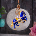 Crystal Horse Keychains with Faux Fur Pompoms and Plain Options view 9