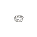 Silver Chain Gold Open Abstract Rings Three Metal Styles view 1