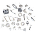 Assorted Steel Tone Post Earring Findings in Thirty Seven Shapes view 5