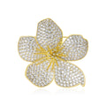 Pavé Five Petal Flower Brooch Decorative Lapel Pin view 2
