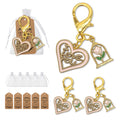 Gold I Love You Heart Rose Dome Enamel Lobster Charm view 1