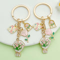 Rose, Sunflower and Flower Charm Keychains Featuring Pink Rose Across 50 Variations view 1