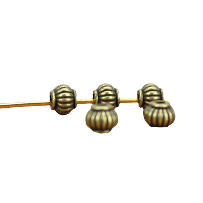 5x4mm Vintage Pumpkin Spacer Bead with Middle Hole