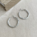 Geometric Irregular Circular Metal Hoop Earrings Pair view 4