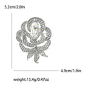 Crystal Rose Flower Brooch with Iridescent Center Decorative Metal Pin view 7