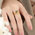 Open Wrap Rhinestone Tip Rings Gold Steel Multicolor view 11