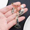 White Black and Red Dress Mannequin Metal Keychain Set view 4
