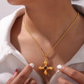 Gold Silver Cross Pendant Necklaces With Center Stone view 3