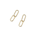 Gold-Tone Double Oval Link Paperclip Drop Earrings view 5