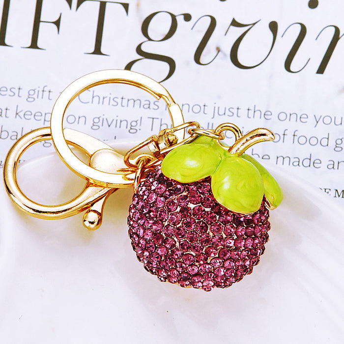 Crystal Mangosteen and Fruit Keychains in Six Designs plus Assorted