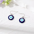 Gold and Silver Tone Navy Evil Eye Earrings and Necklaces view 3