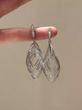 Openwork Leaf Hook Drop Earrings Decorative Jewelry Design view 6