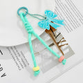 Woven Cord Keychain with Acrylic Bow Charm and Beads view 8