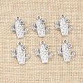 Textured Cactus Charms in an Antique Silver Finish view 2