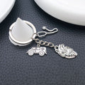 Two Silver Tone Ambulance Syringe and Heart Keychains view 4