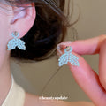 Pastel Beaded Mermaid Tail Stud Earrings With Silver-Tone Ball Studs view 3