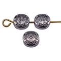 Antique Silver Double Sided Scroll Round Metal Bead view 4