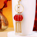 Mixed Red Lantern and Bamboo Section Keychains in Four Pictured Options view 3
