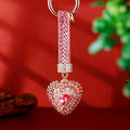 Layered Gem Crystal Heart Keychains with Straps and Plain Options view 6