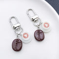 Coffee Bean with White or Brown Cup Clasp Keychains view 2