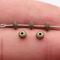 Decorative Beaded Rim Round Small Hole Metal Spacer Beads view 8