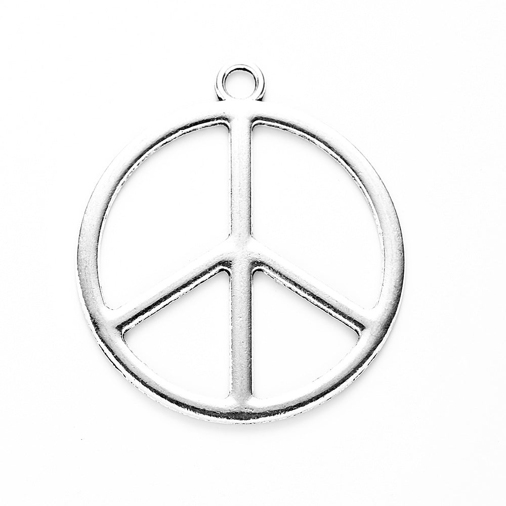 Large Vintage Round Peace Sign Alloy Pendant