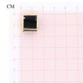 Gold Tone Black Enamel Cube Geometric Stud Earrings view 4