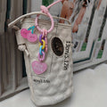 Acrylic Pink Cherry Rainbow Chain Bag Charm With Heart view 3
