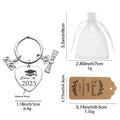 Silver Graduate Heart Class Keychain Diploma Cap Charms view 2