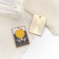 Black Zinc Alloy Sun Tarot Card Charm Pendant for Halloween Necklace Keychain DIY