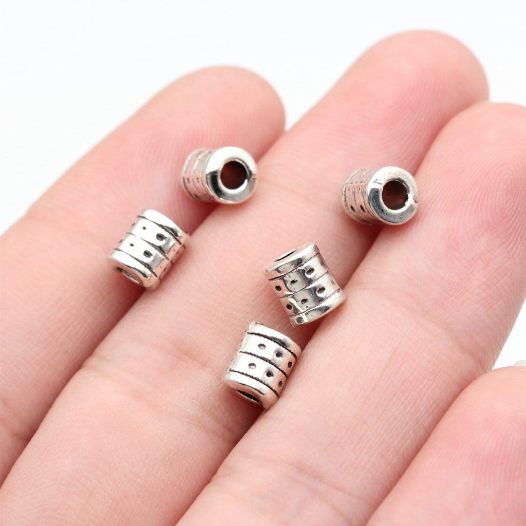6.7x5.5x5.5mm 0.68g Antique Silver Zinc Alloy Small Hole Spacer Beads for Necklace Bracelet Jewelry Making