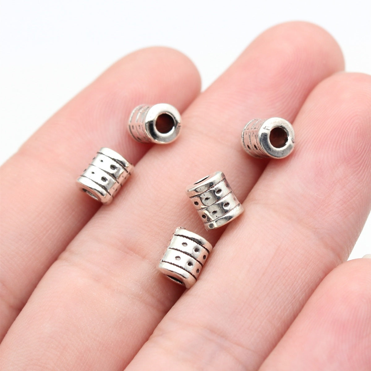 6.7x5.5x5.5mm 0.68g Antique Silver Zinc Alloy Small Hole Spacer Beads for Necklace Bracelet Jewelry Making