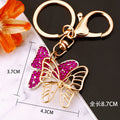 Hollow Crystal Butterfly Keychains in White Fuchsia and Yellow view 7