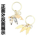 Three-Cat Calico Orange and Blue Enamel Paw Print Charm Keychain view 4